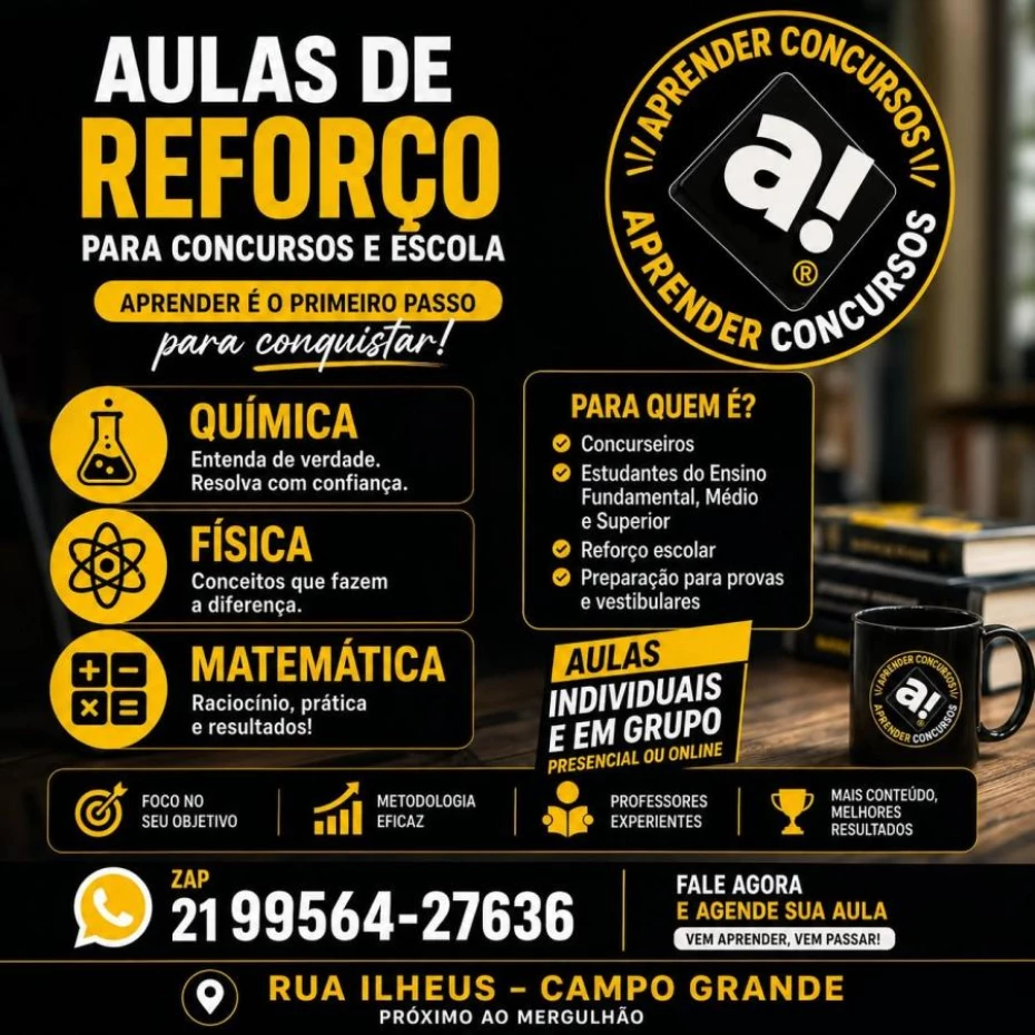 Foto 170:  — Aprender Concursos  -   Reforço Escolar 